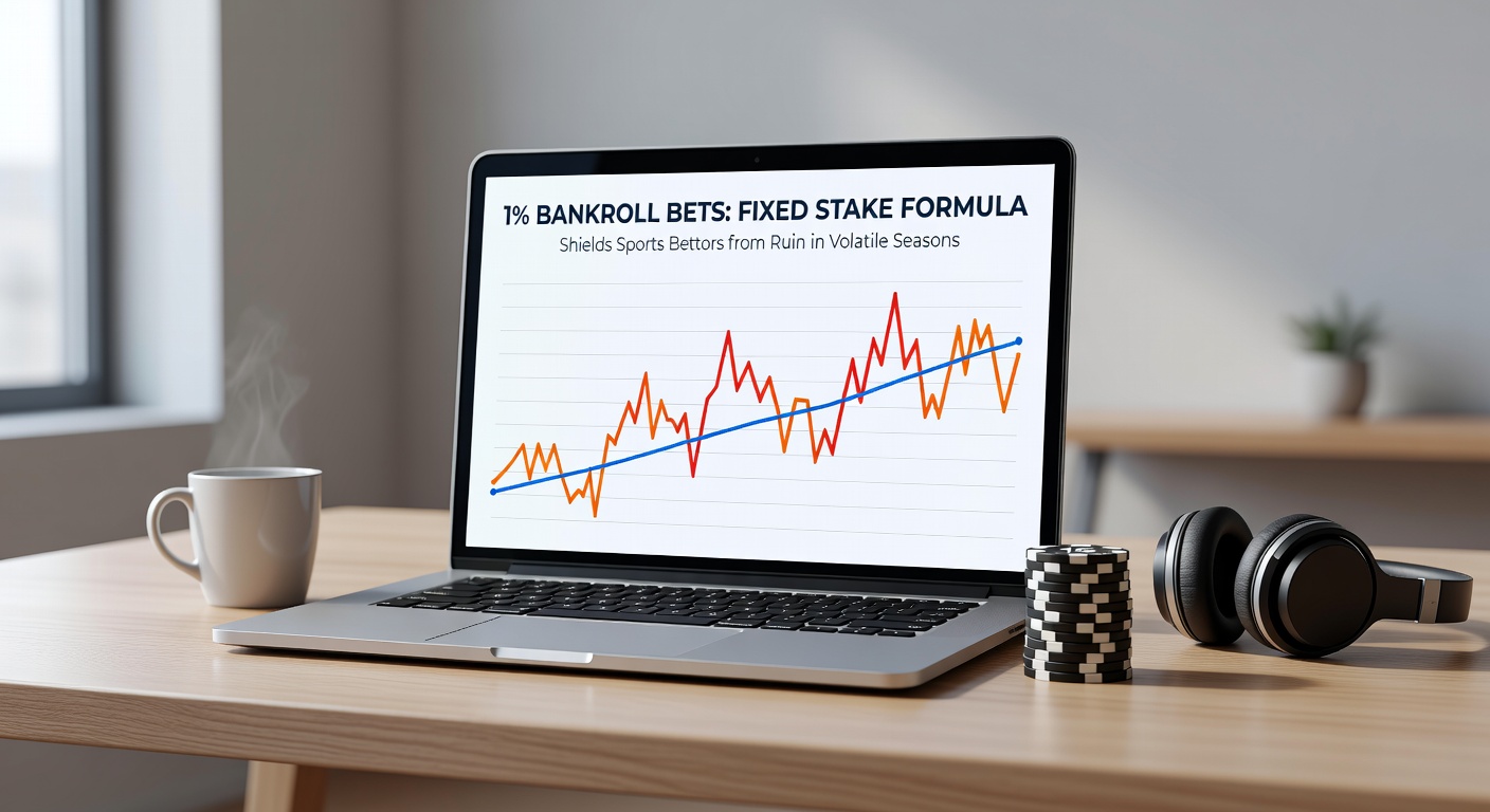 Grafiek die de bankrollgroei toont met de 1% vaste inzetregel tijdens een reeks verliezende weddenschappen, vergeleken met risicovollere strategieën