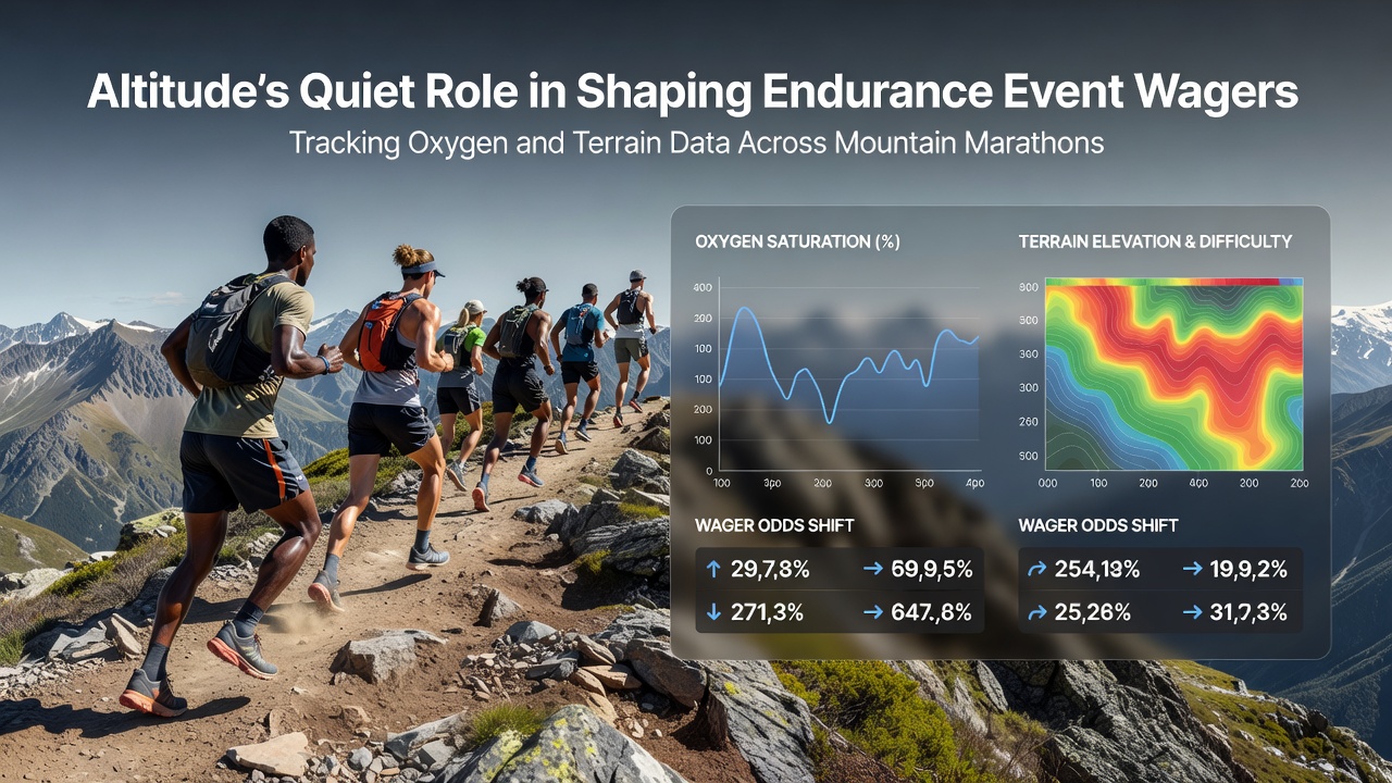 Kaart met zuurstofniveaus en terreinprofielen van bergmarathons