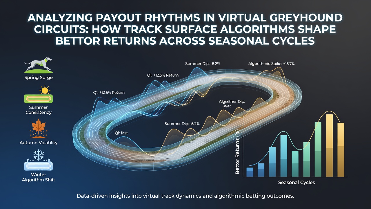 Virtuele greyhound circuits met gesimuleerde baanoppervlaktes en seizoensvariaties