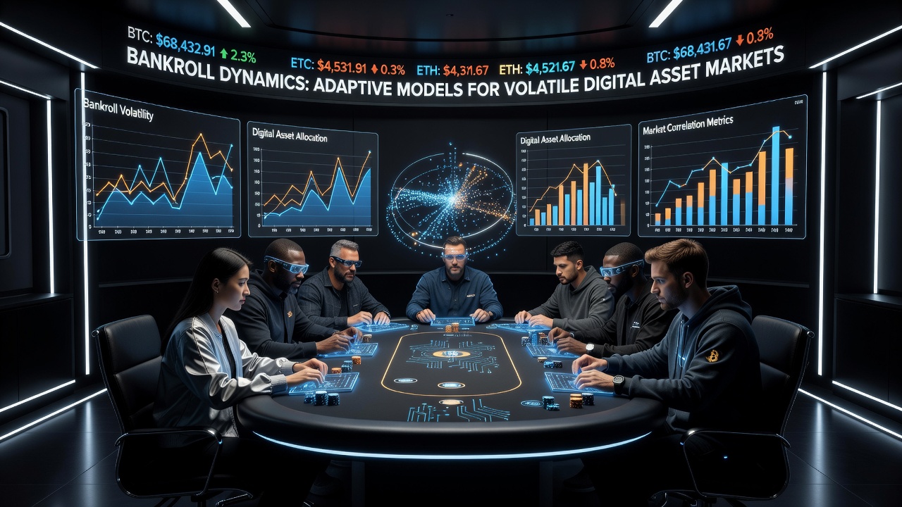 Grafiek die adaptieve bankroll modellen illustreert in relatie tot crypto volatiliteit
