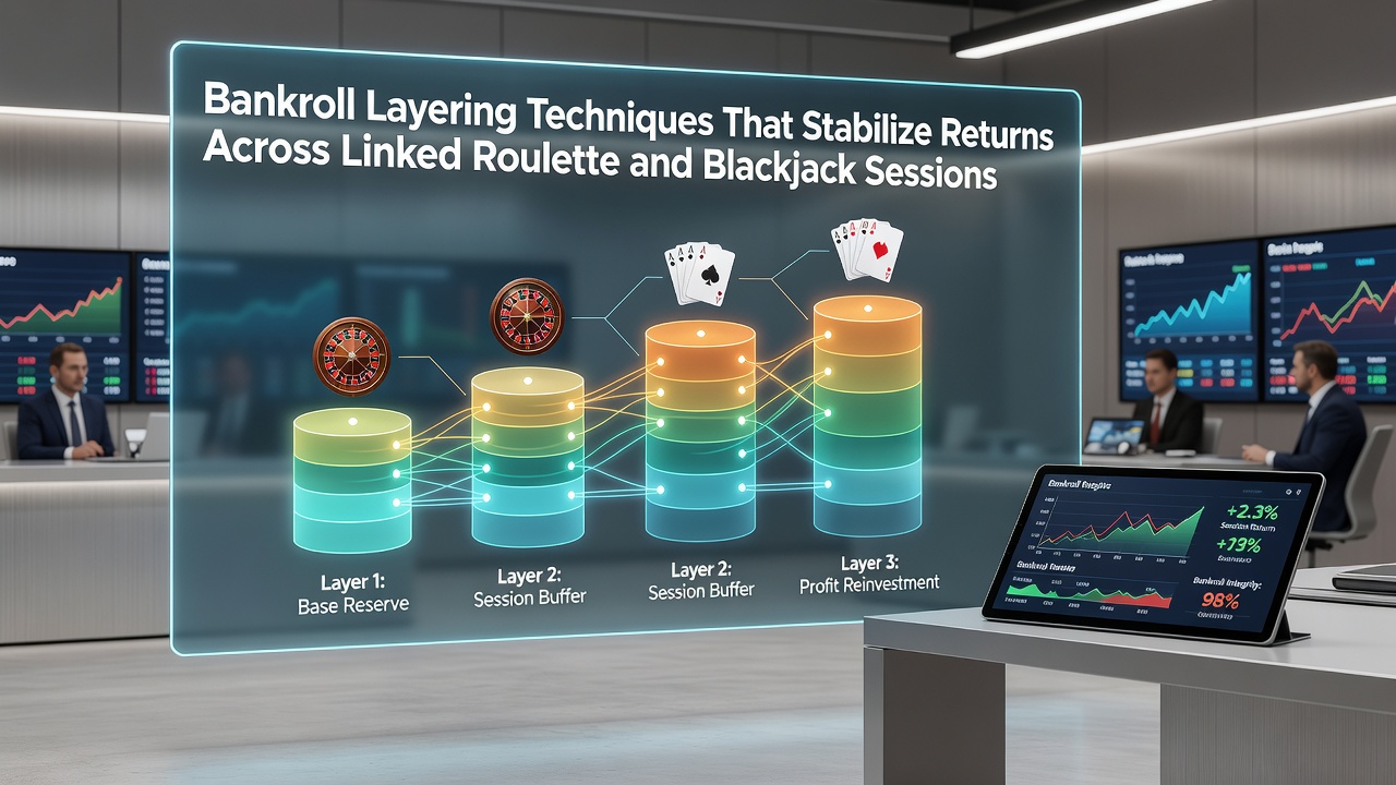 Bankroll layering in roulette en blackjack sessies