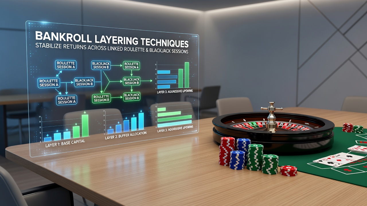 Gelaagde bankroll verdeling over roulette en blackjack
