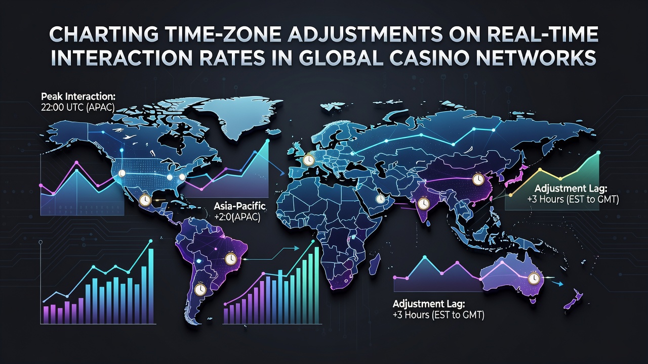 Grafiek die tijdszone-effecten toont op spelersinteracties in casinonetwerken
