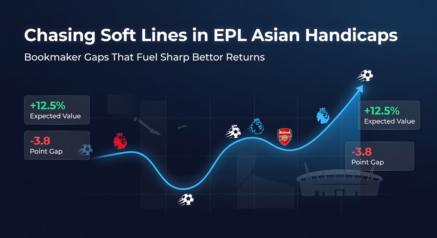 Grafiek met EPL Asian handicap odds vergelijkingen tussen bookmakers, toon gaps in lijnen voor een recente wedstrijd