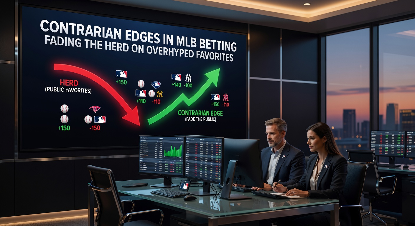 Grafiek met MLB-weddingslijnen die verschuiven door publieke bets op favorieten, met contrarian kansen op underdogs