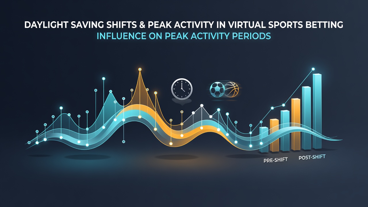 Grafiek die activiteitspieken in virtuele sportweddenschappen toont rond zomertijdwisselingen