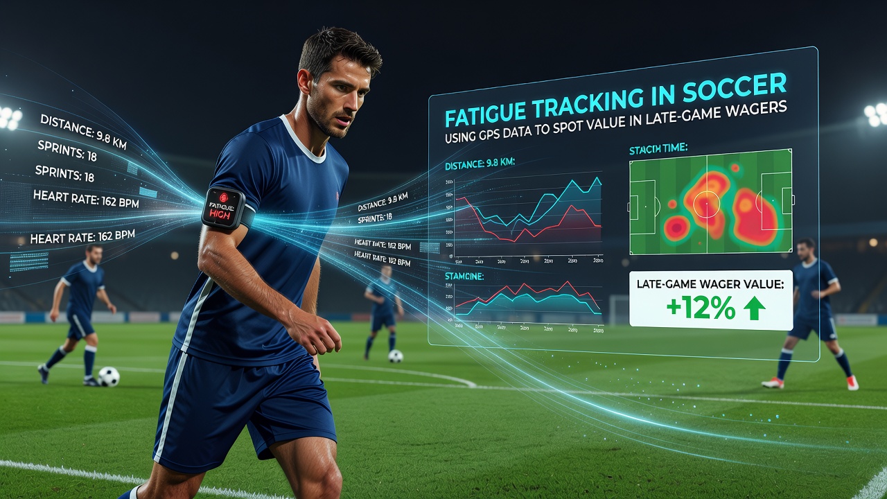 GPS-tracking apparatuur op voetbalspelers tijdens een wedstrijd