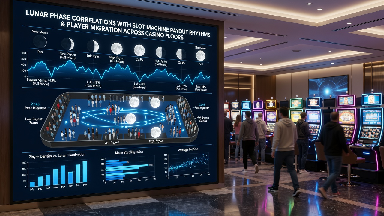 Heatmap van spelersmigratie over casino vloer tijdens verschillende maansfasen