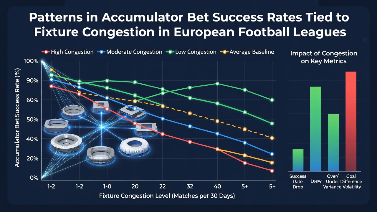 Grafiek die patronen toont tussen accumulator succes en drukke wedstrijdschema's in Europese competities