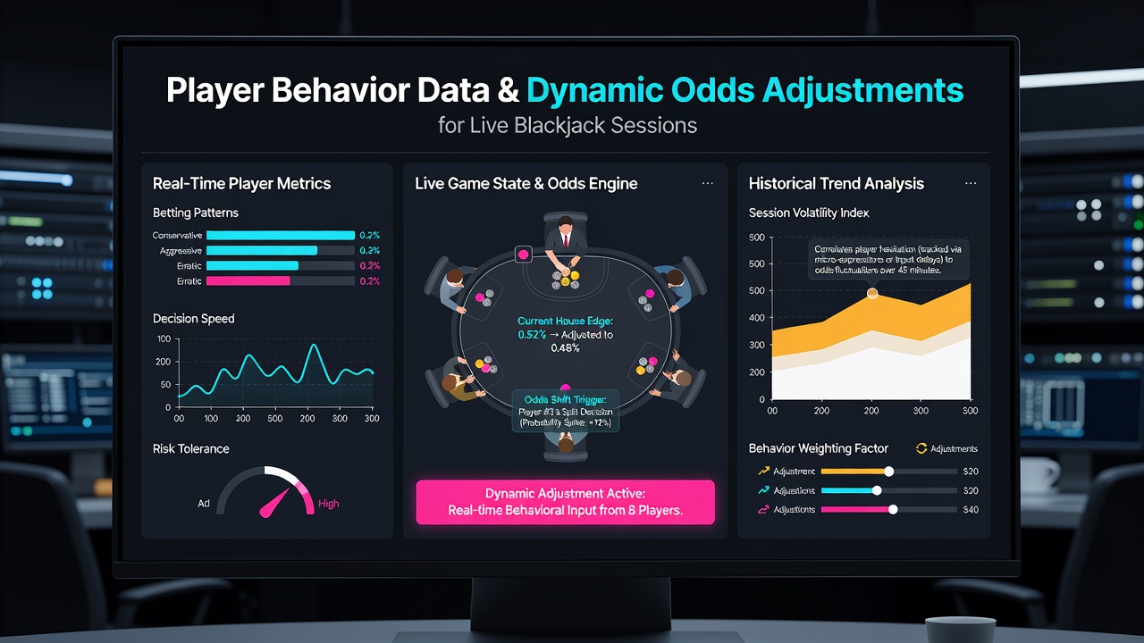 Realtime dashboard met dynamische odds aanpassingen tijdens live blackjack sessies