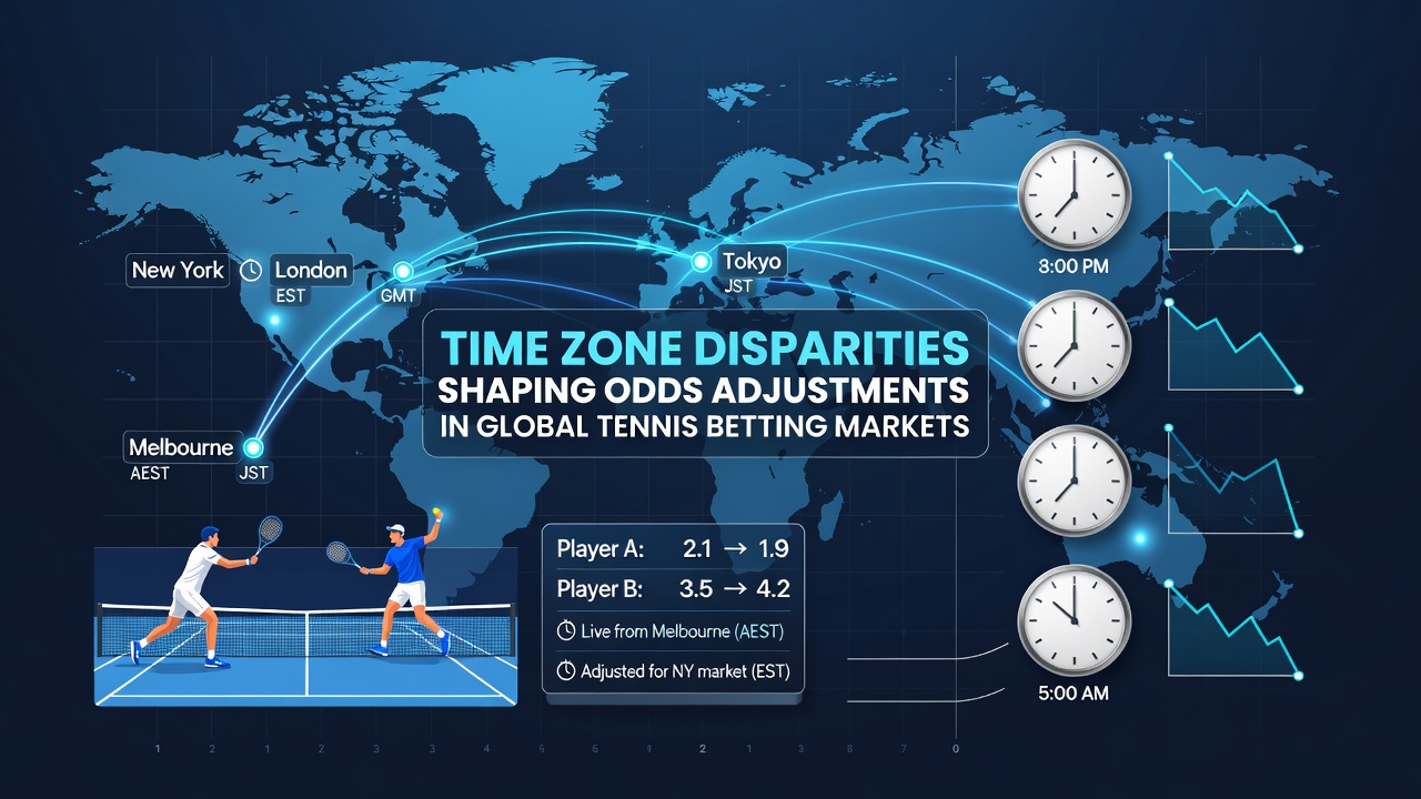 Analyse van live tennisweddenschappen met tijdzone overlays en odds fluctuaties