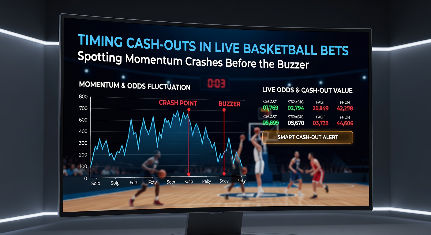 Live basketballwedstrijd met digitale overlay van odds en cash-out knop op een weddenschapsplatform