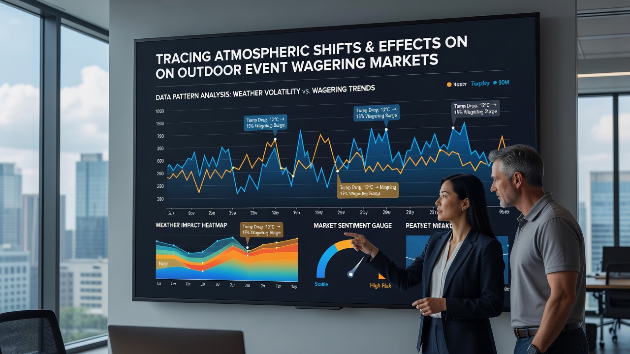 Data visualisatie van atmosferische verschuivingen en hun effect op openlucht wedmarkten