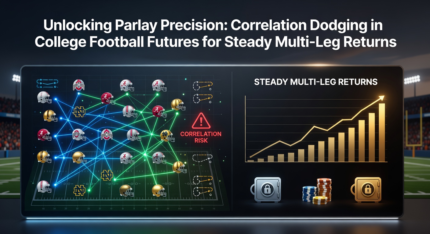 Grafiek met correlatiecurves in college football parlay weddenschappen, illustrerend odds variaties over seizoenen